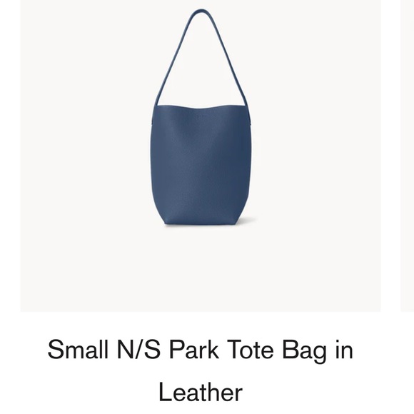 The Row Small N/S Park Tote Bag in Leather Bluestone - Picture 7 of 7